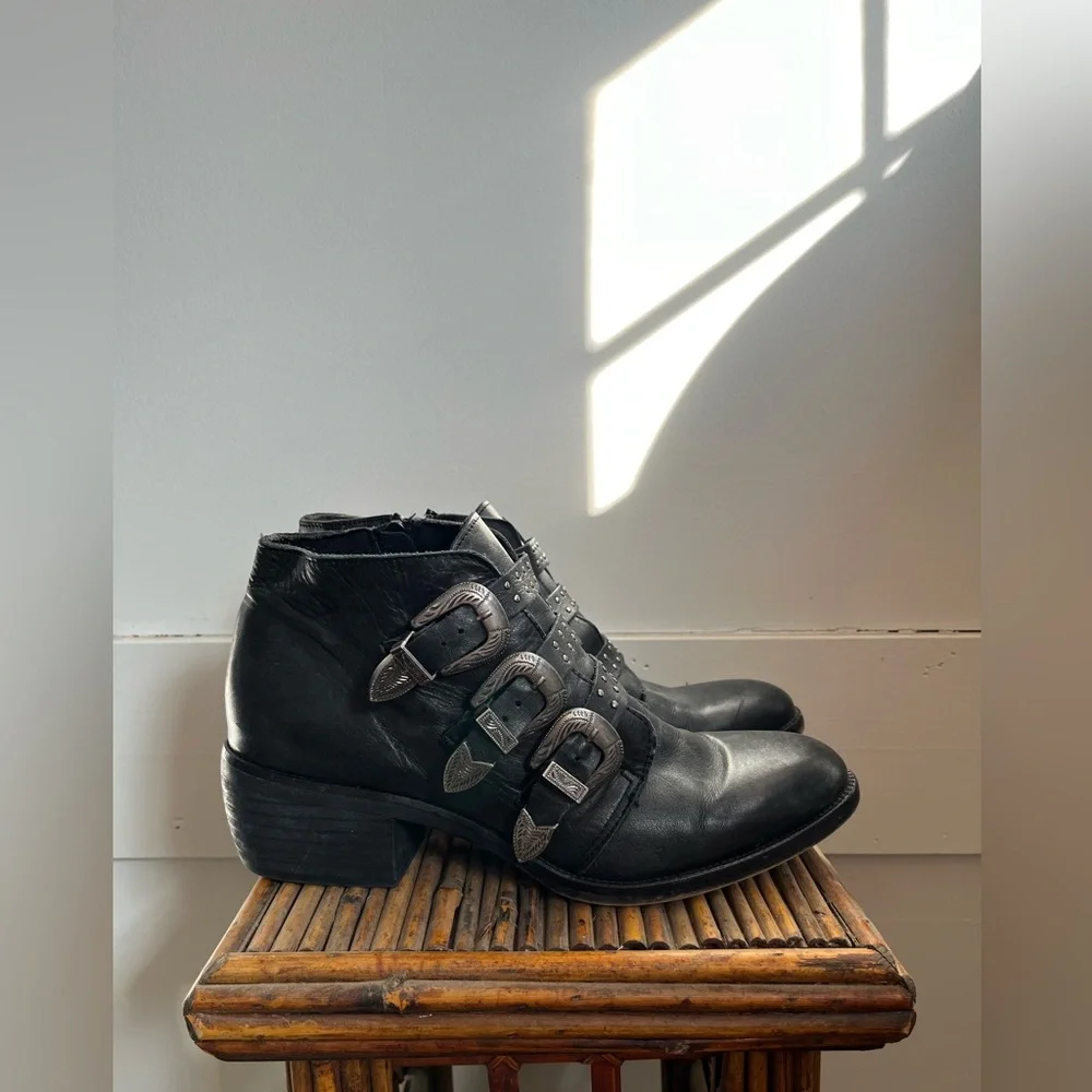 Musse and Cloud Black Buckle Ankle Boots Size 40 - Picture 12 of 14